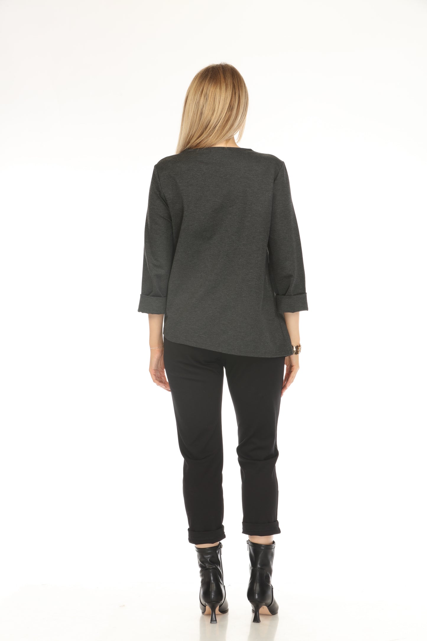 Black Strips Designer Pockets Made In Italy Top