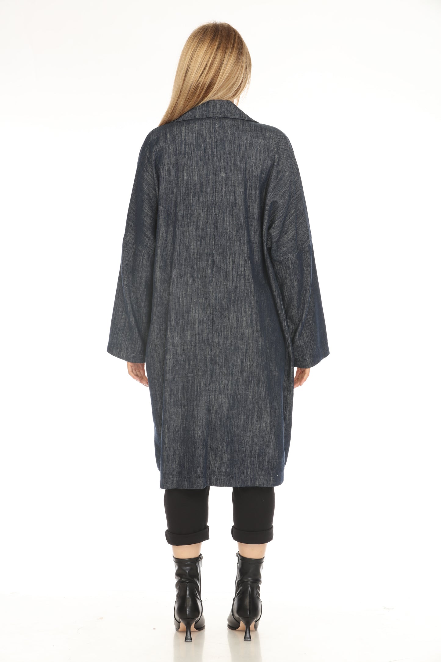 Denim Blue 100% Cotton Trench Coat