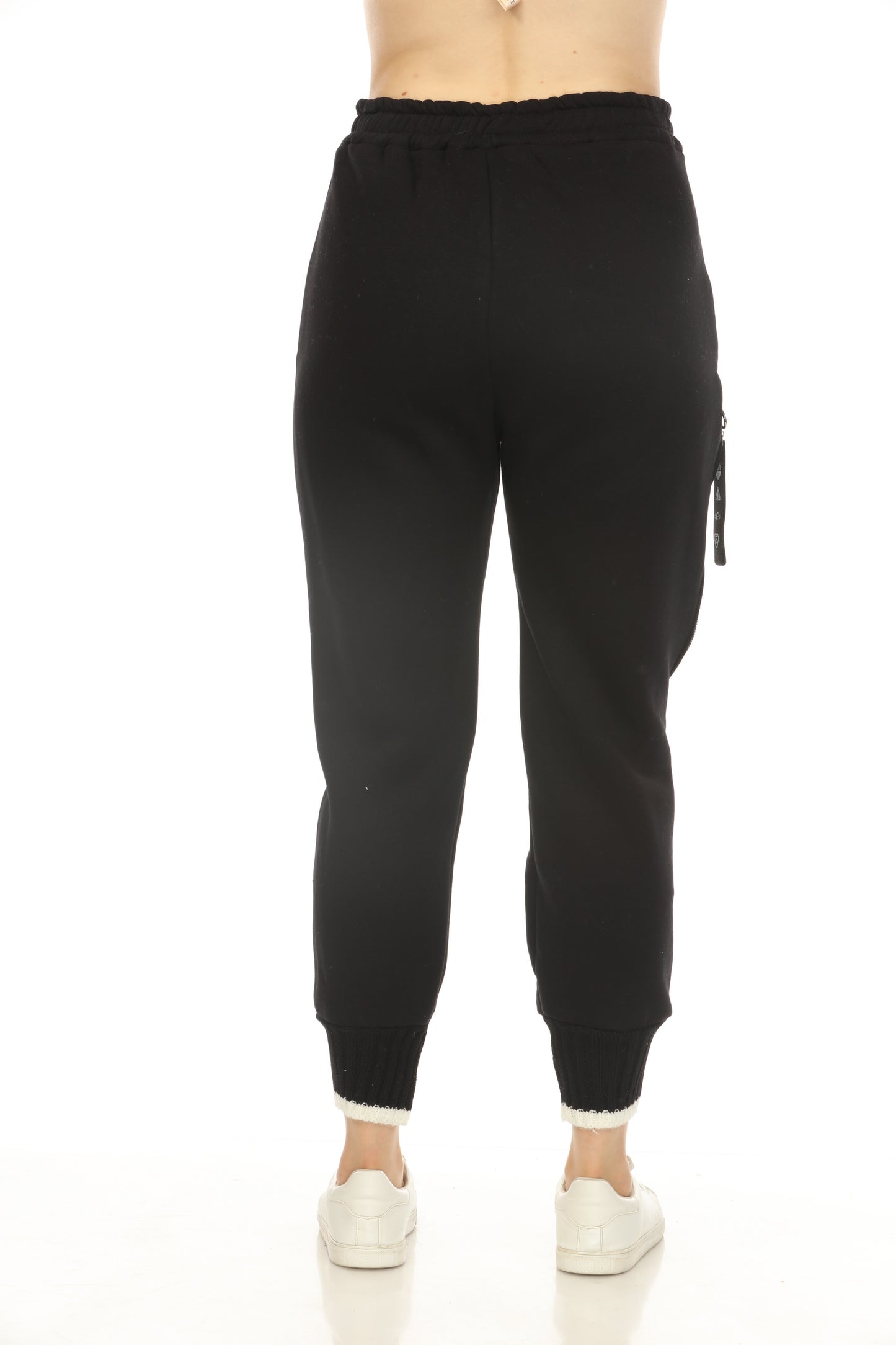 Black Warm Classy zipper style pockets pant