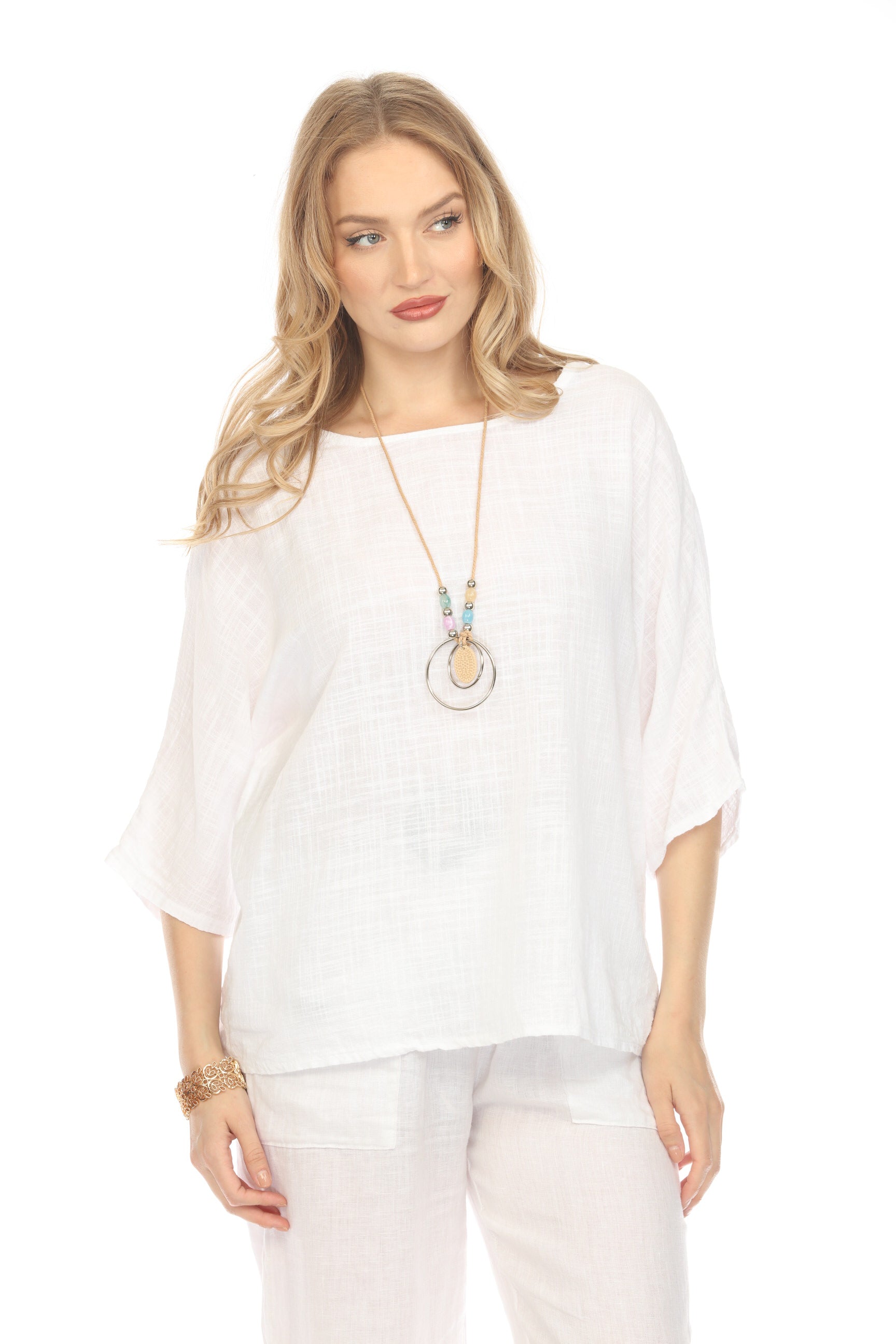 Plain boat neck rollup sleeves Top