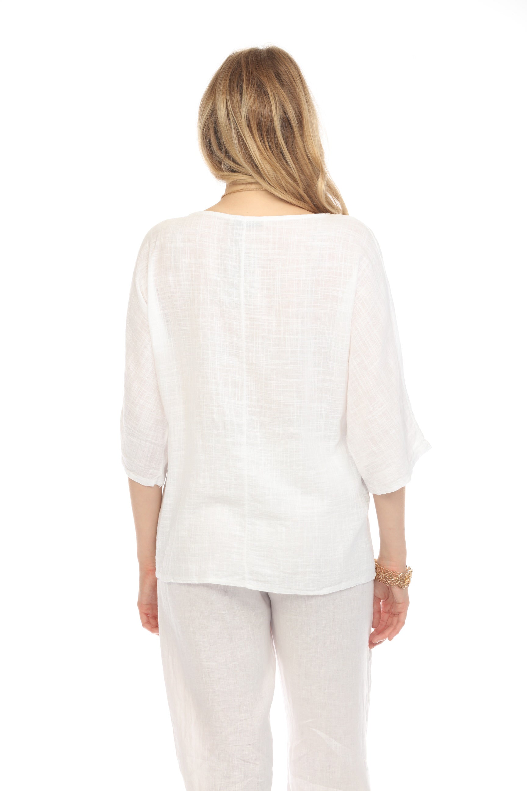 Plain boat neck rollup sleeves Top