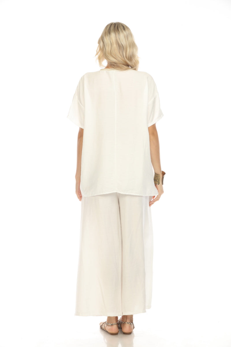 Off white silver gold modern art print Top