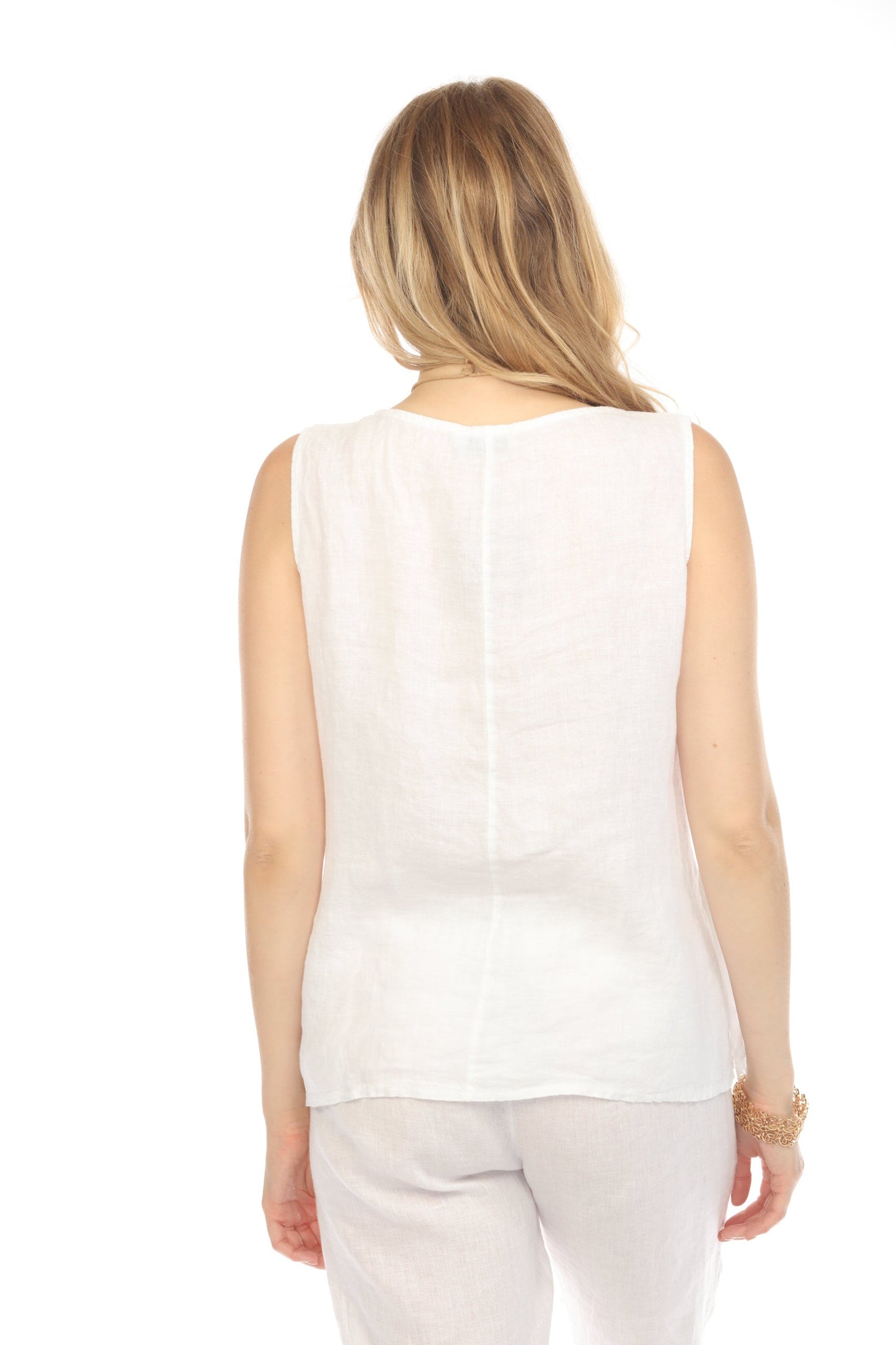 White Sleeveless Top with Side Bows