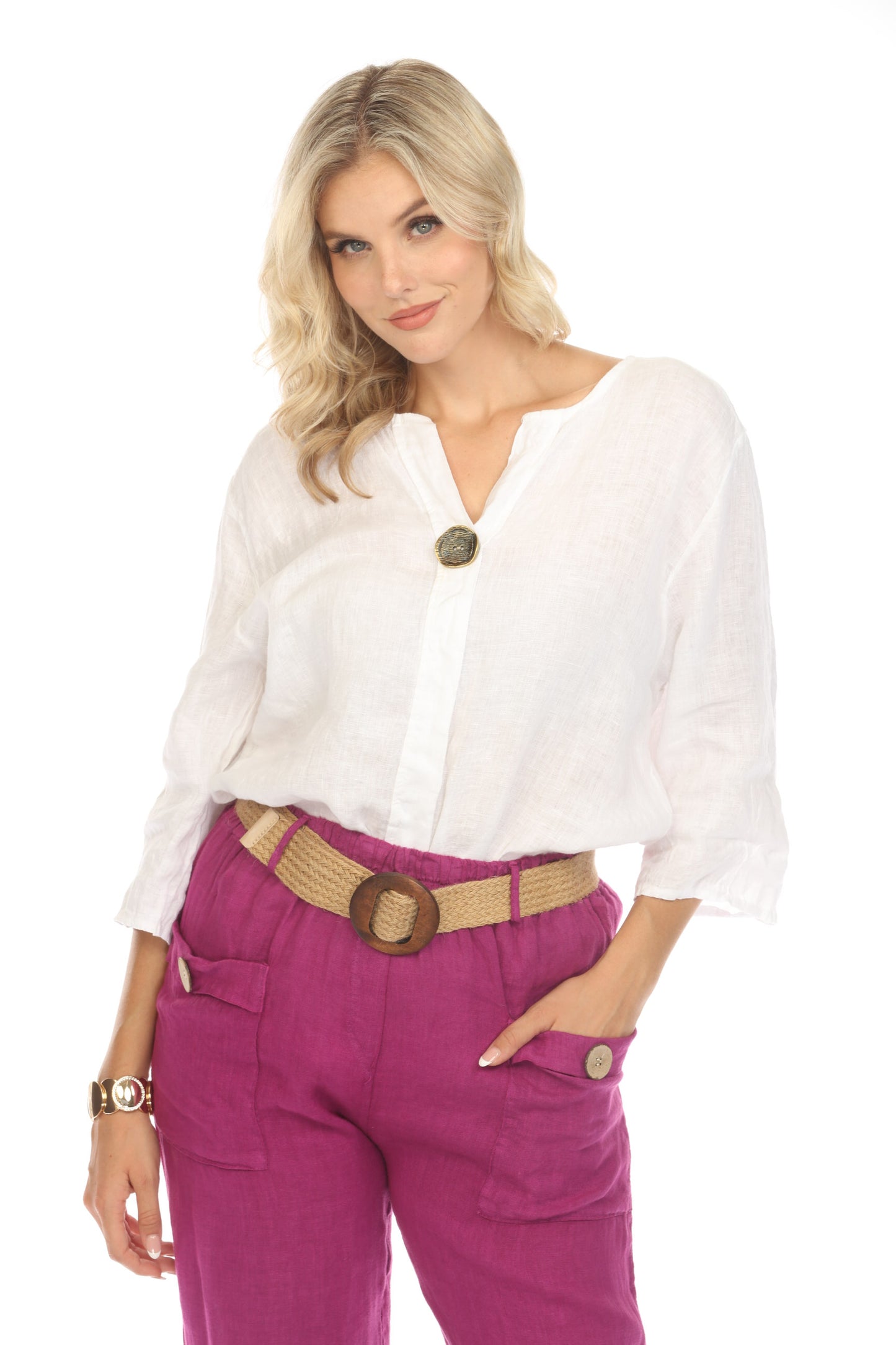 Grape Pant with Bamboo belt and Pockets