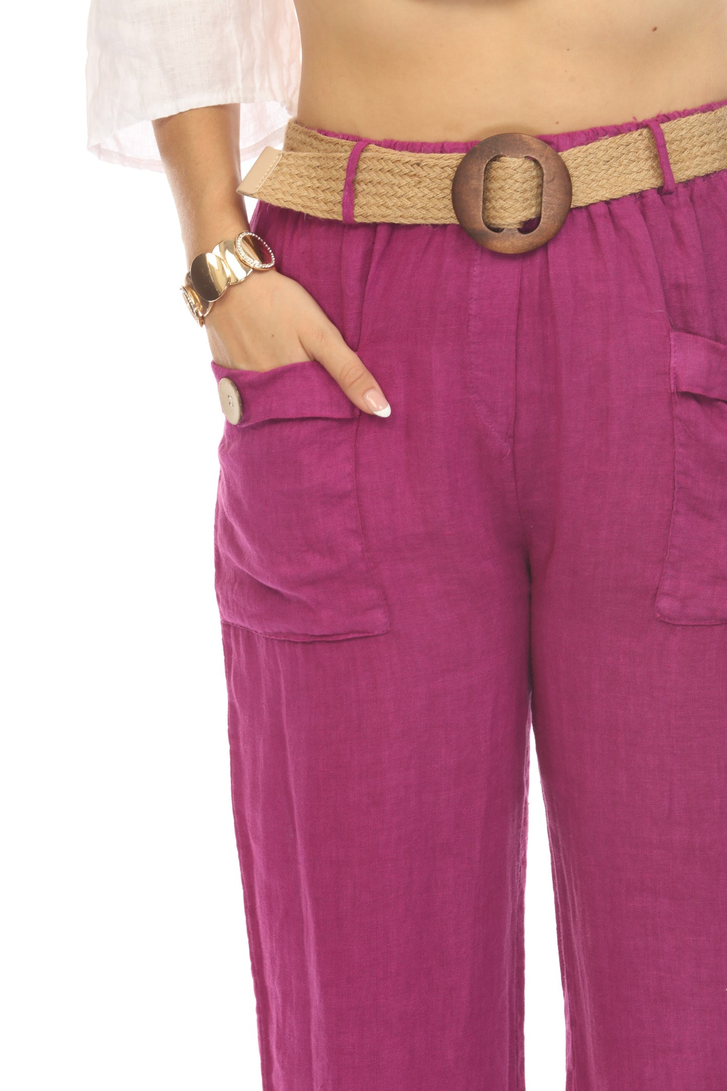 Grape Pant with Bamboo belt and Pockets