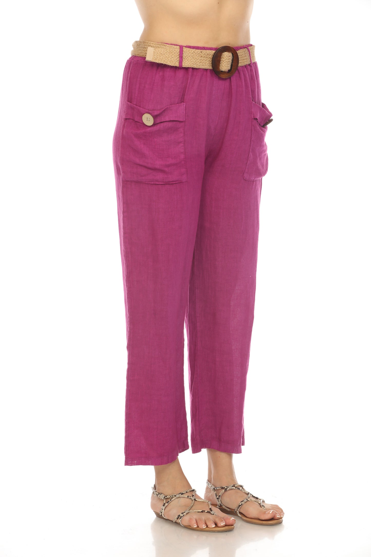 Grape Pant with Bamboo belt and Pockets