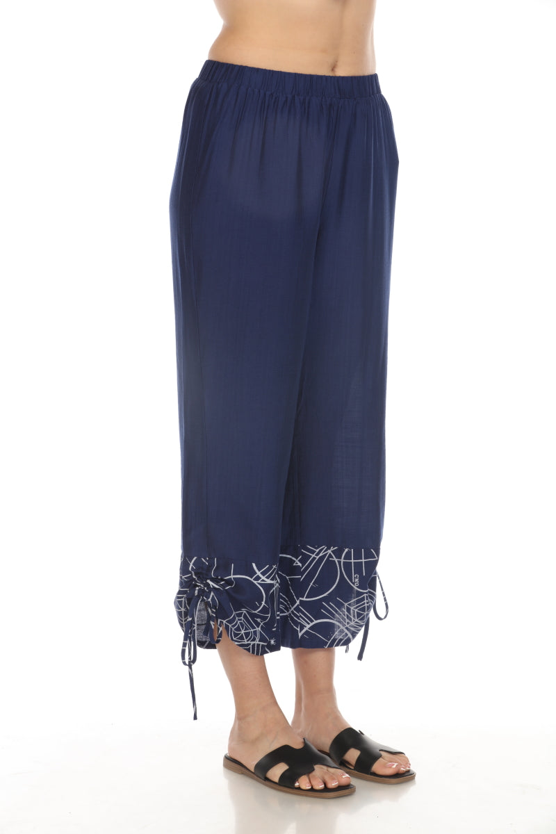 Navy Elastic Pant Tie Bottom