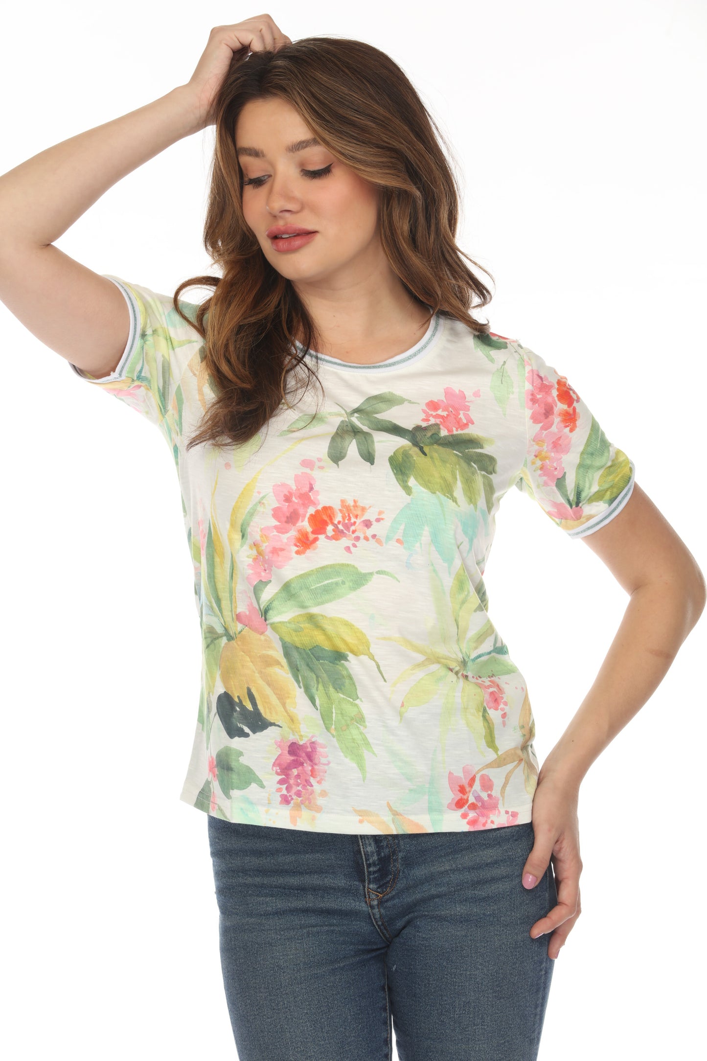 Colorful Tropical Floral Oasis Top