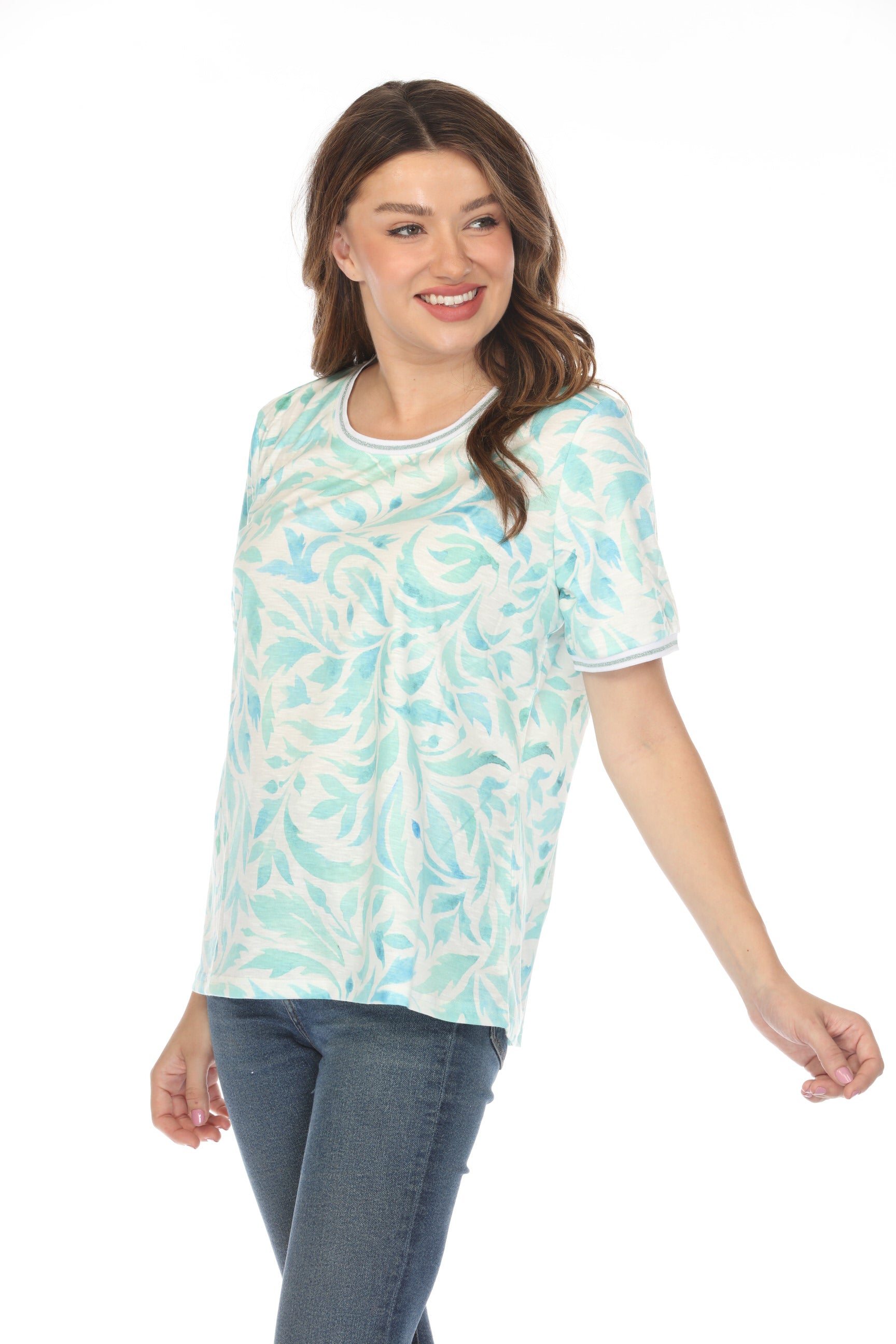Mint Green Cerulean Leafy Charm Top