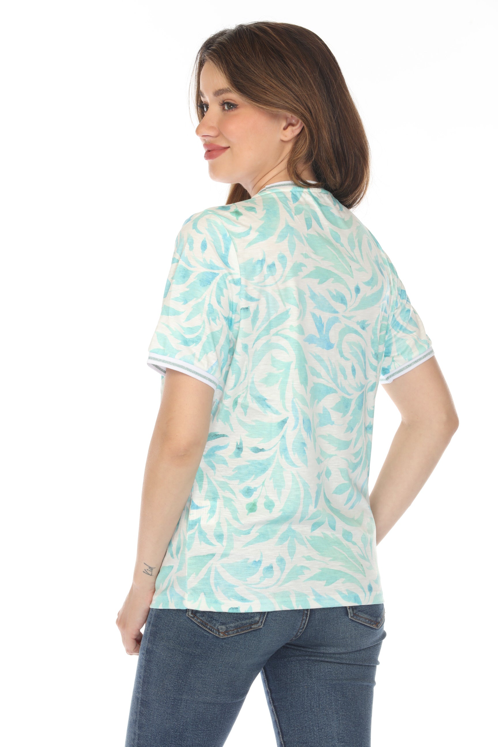 Mint Green Cerulean Leafy Charm Top