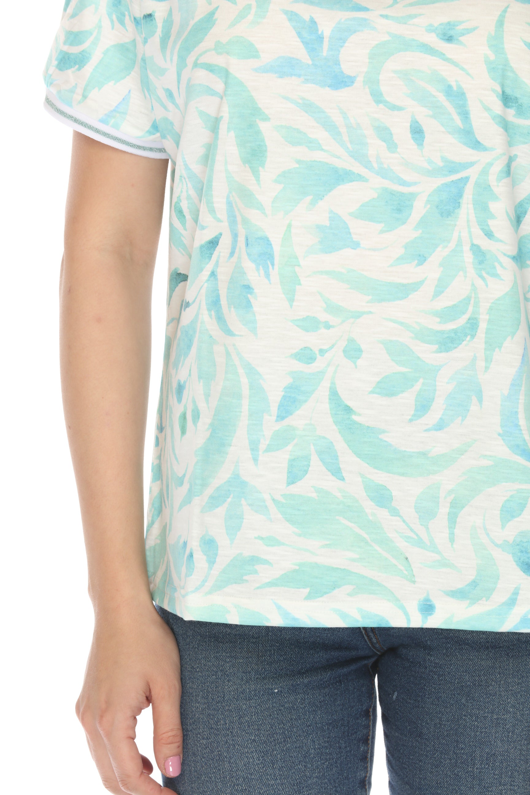 Mint Green Cerulean Leafy Charm Top