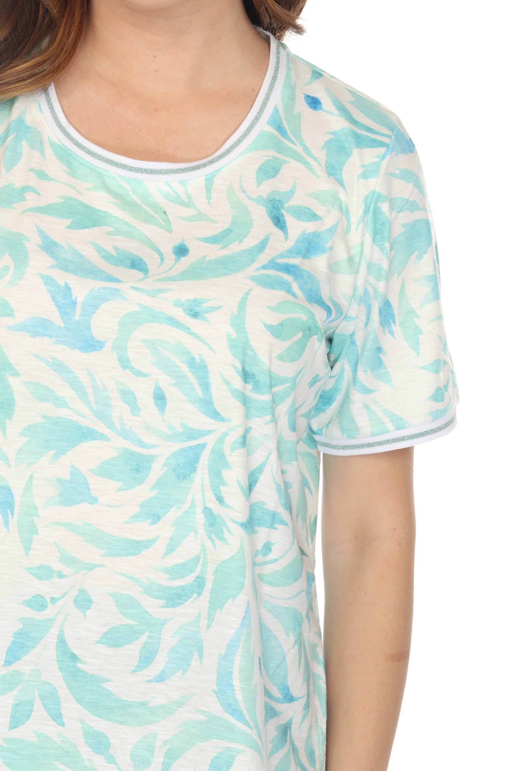 Mint Green Cerulean Leafy Charm Top