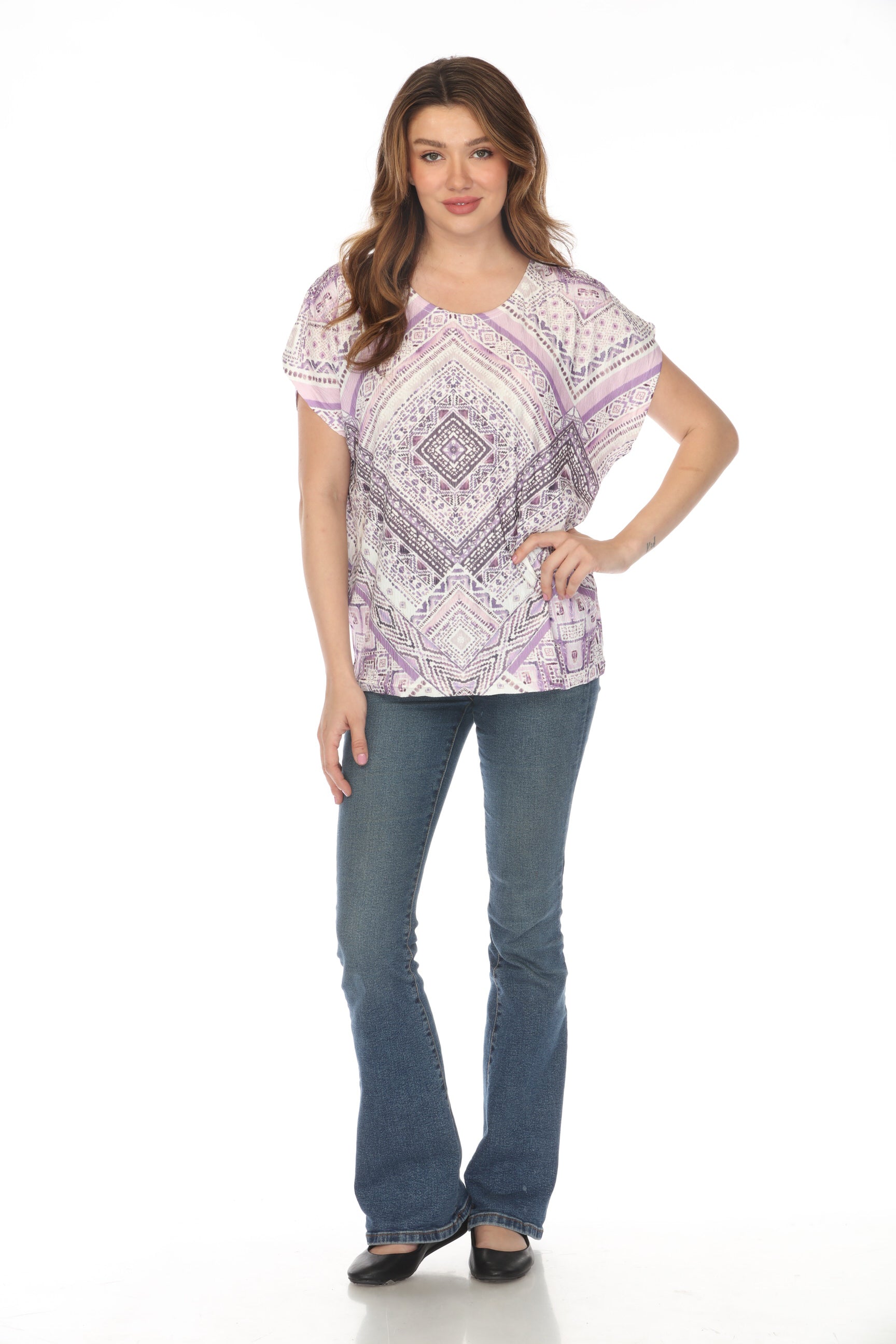 Lavender Luxe Geometric Glam Top