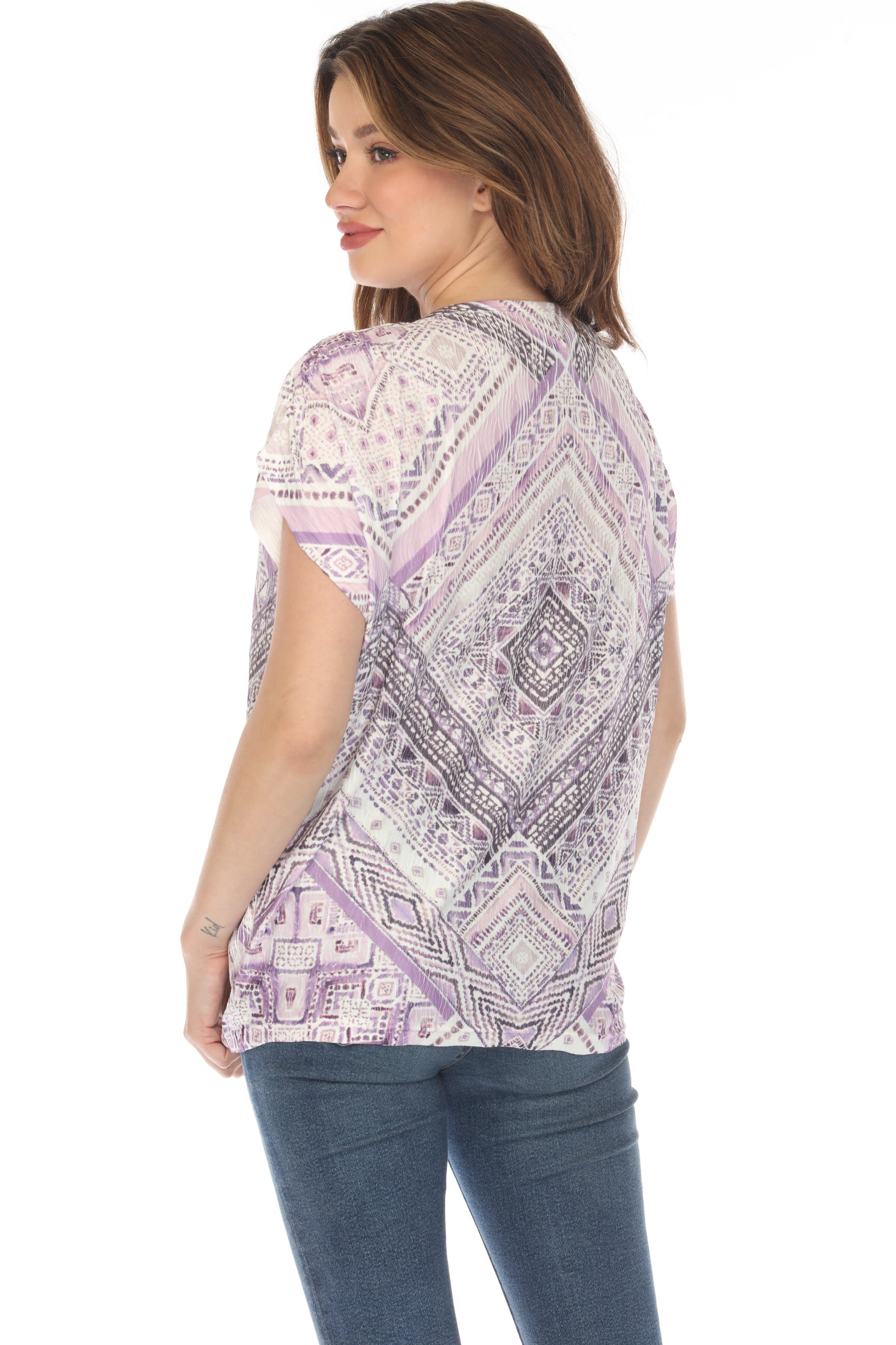 Lavender Luxe Geometric Glam Top