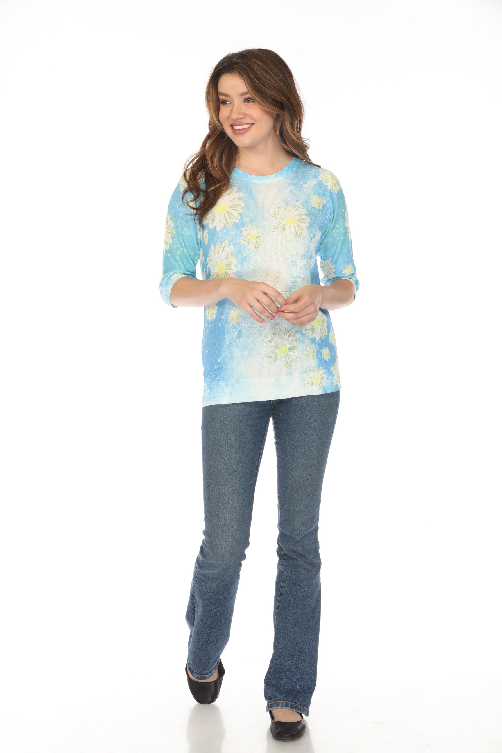 Blue Daisy Floral Top