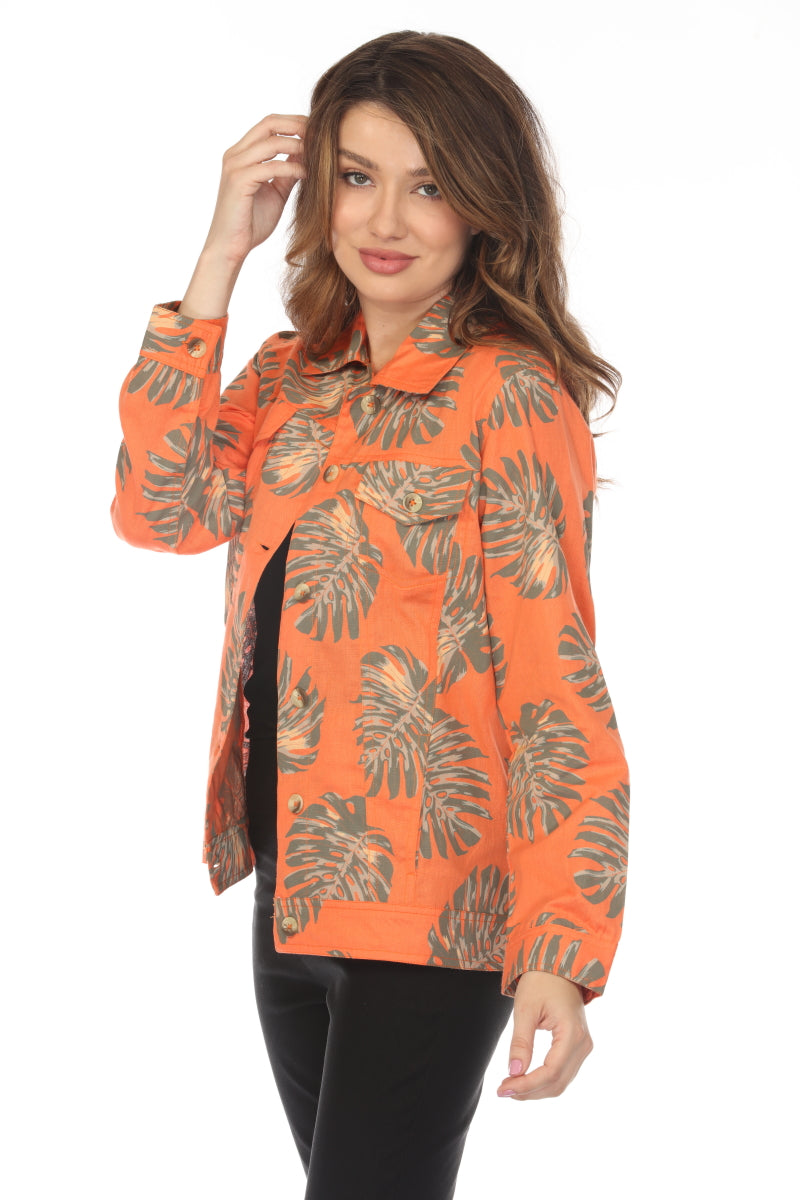 Orange Leaf 100% Cotton Jacket