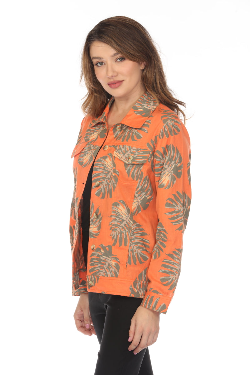 Orange Leaf 100% Cotton Jacket