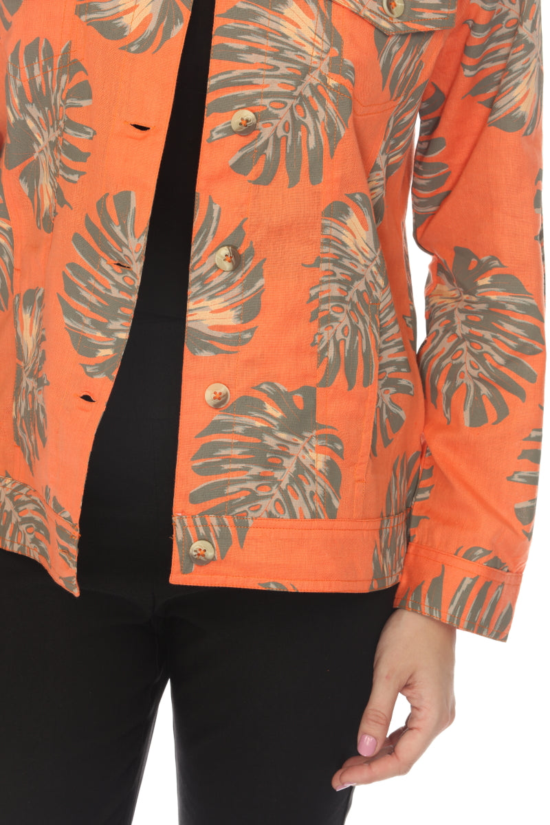 Orange Leaf 100% Cotton Jacket