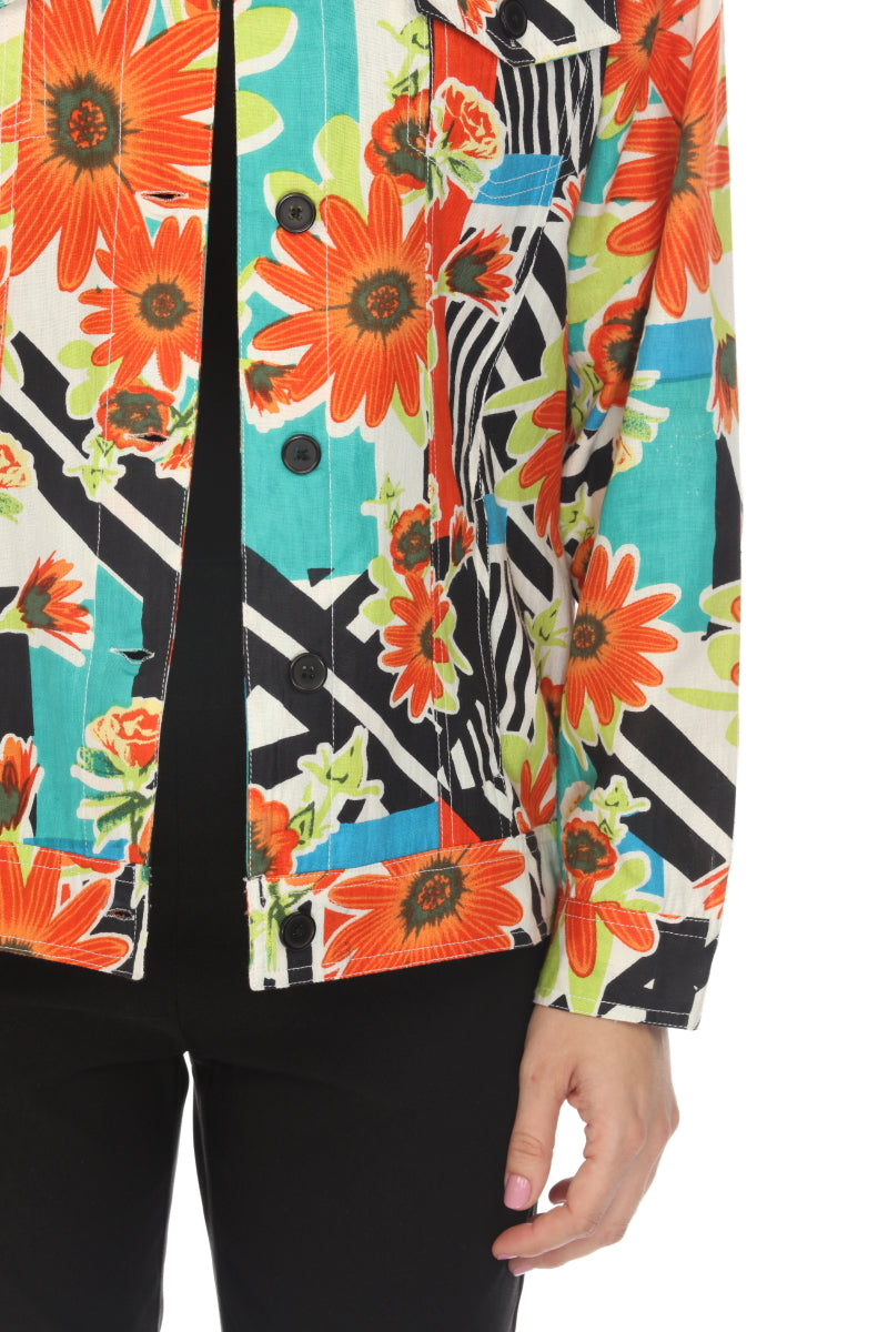 Floral Print 100% Cotton Jacket