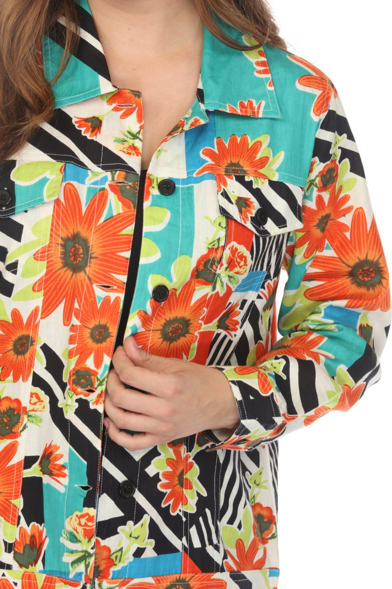 Floral Print 100% Cotton Jacket