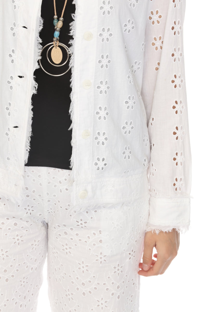 Textured & Fringed 100% Cotton Jacket