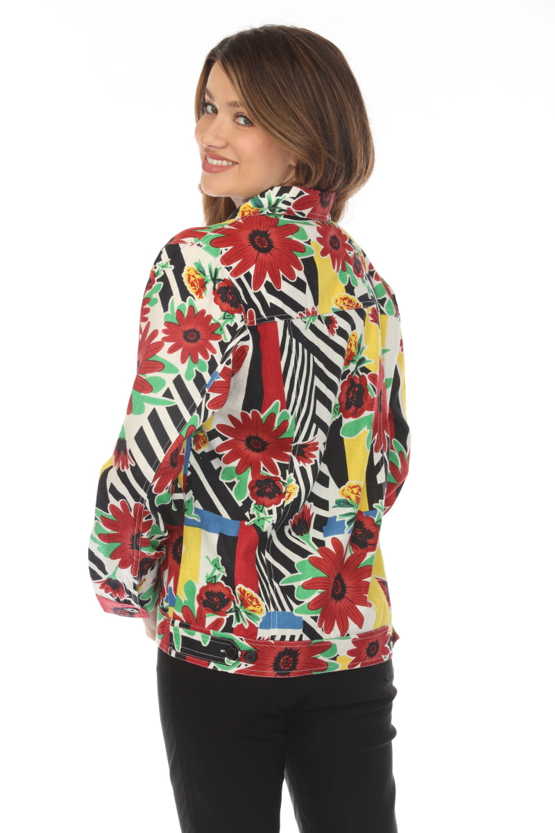 Black Multi 100% Cotton Jacket