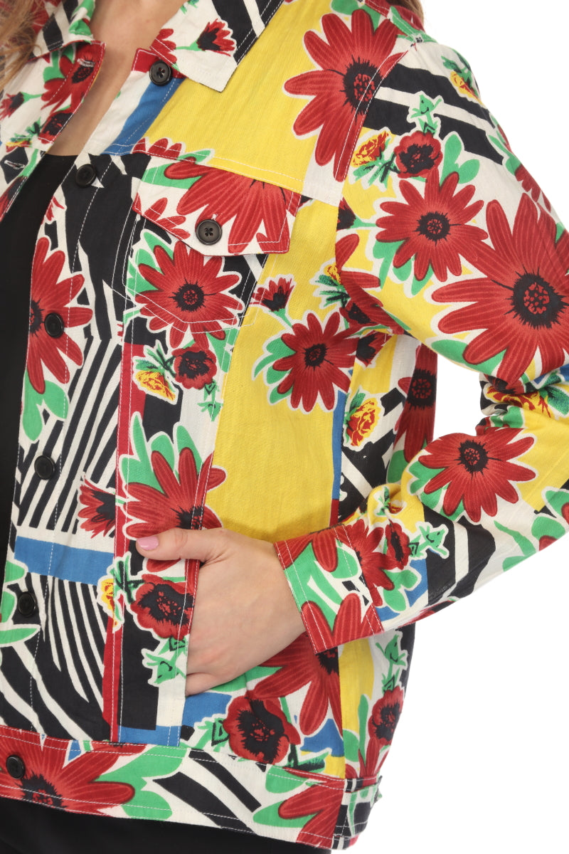 Black Multi 100% Cotton Jacket