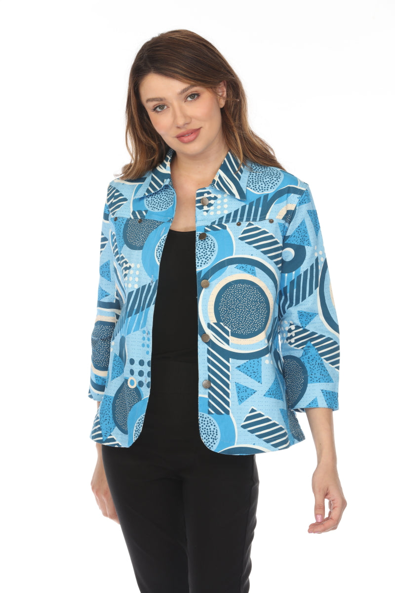 Blue Abstract 100% Cotton Jacket