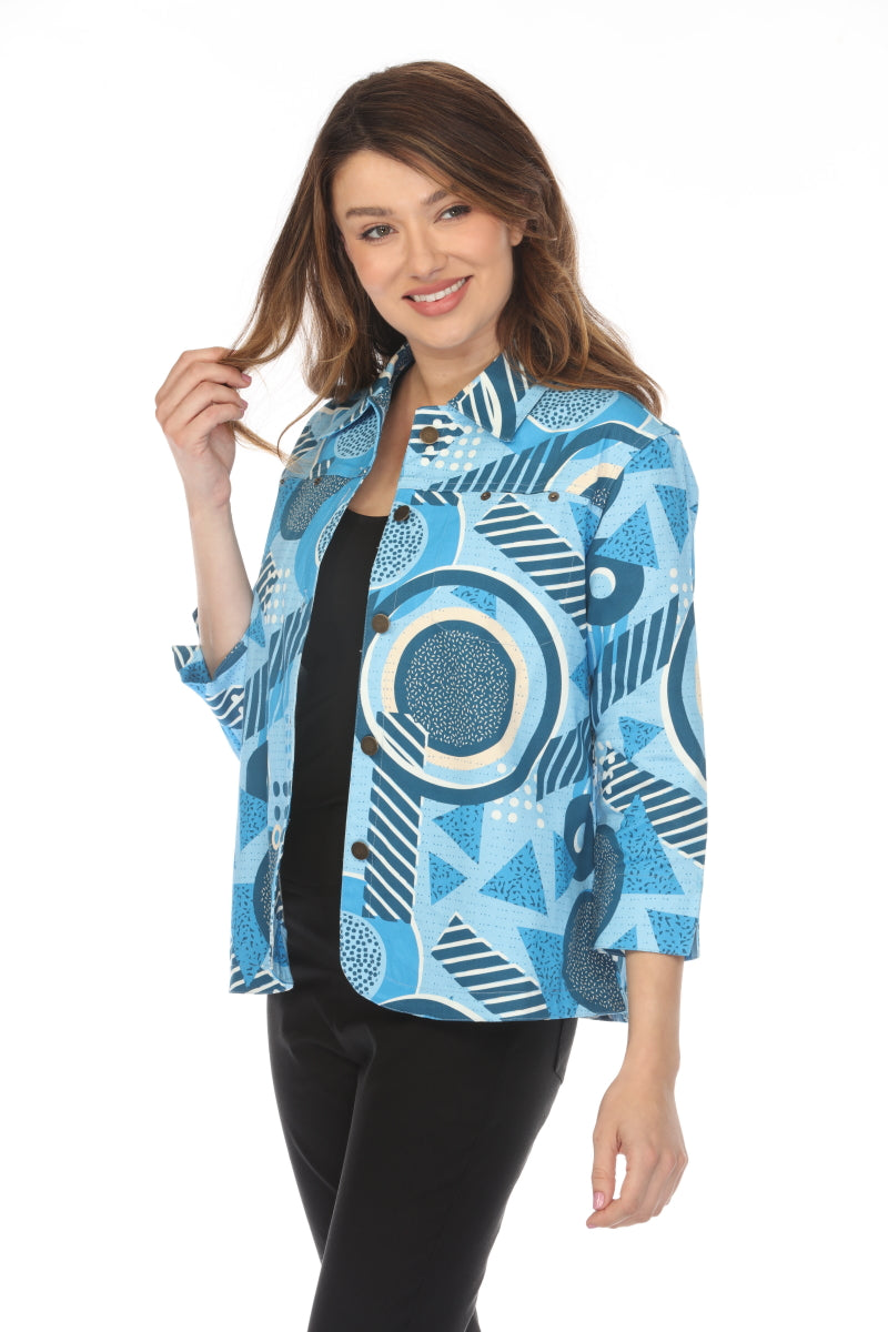 Blue Abstract 100% Cotton Jacket