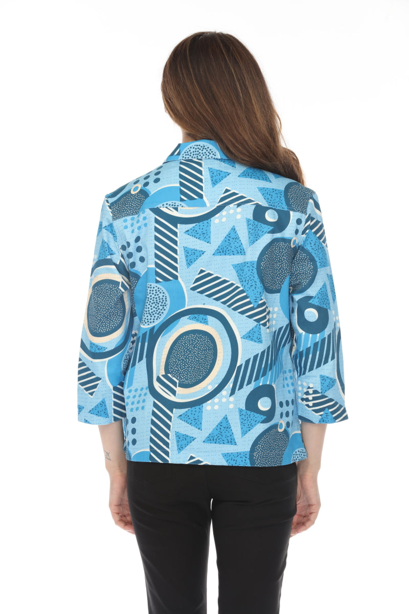 Blue Abstract 100% Cotton Jacket