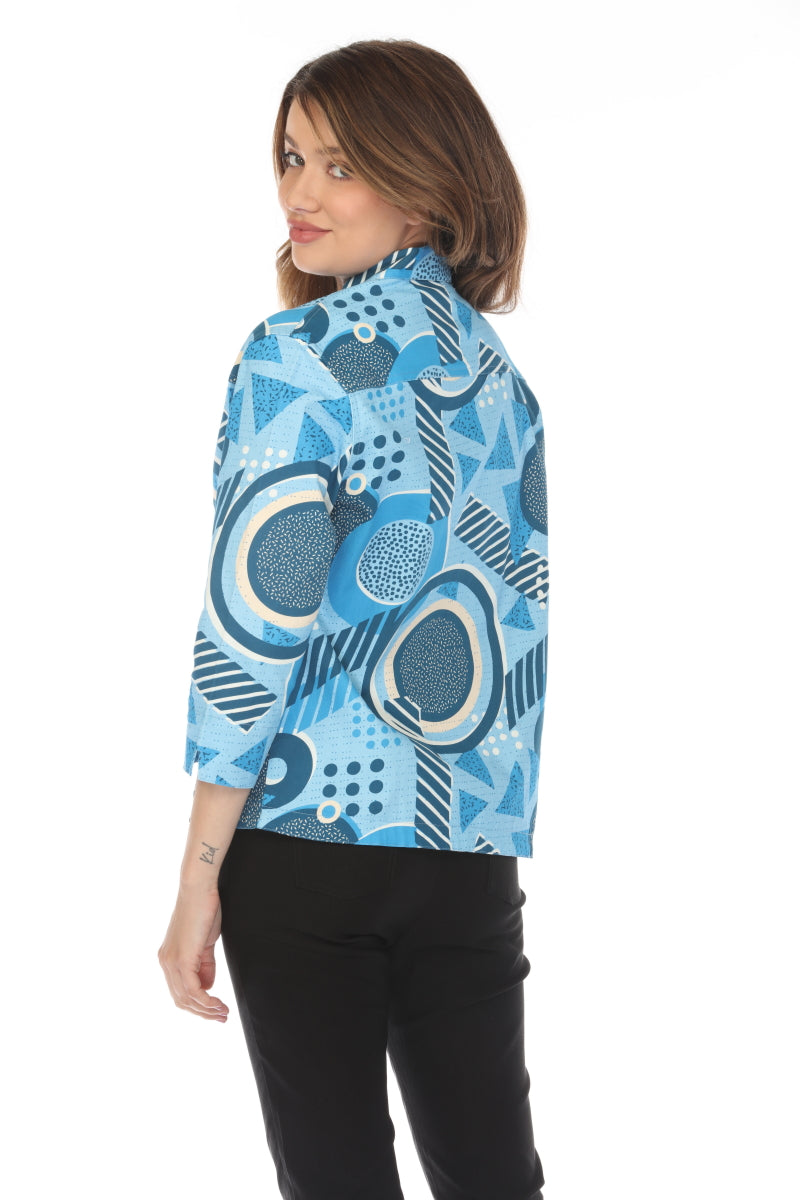 Blue Abstract 100% Cotton Jacket