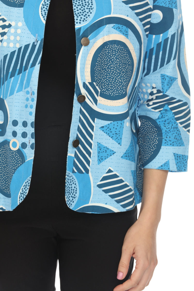 Blue Abstract 100% Cotton Jacket