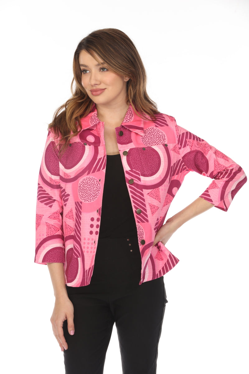 Pink Abstract 100 % Cotton Jacket