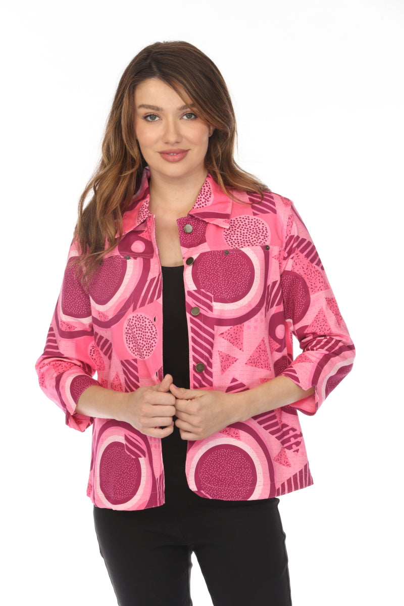 Pink Abstract 100 % Cotton Jacket