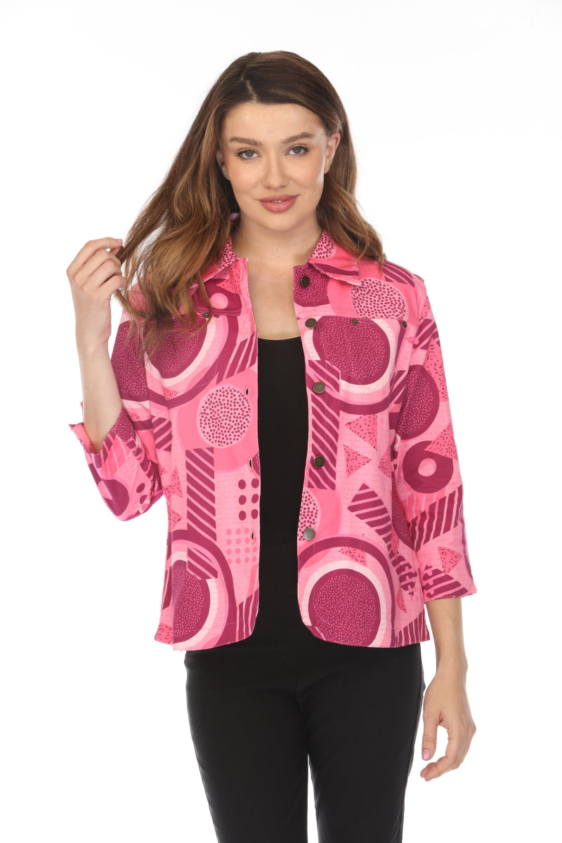 Pink Abstract 100 % Cotton Jacket