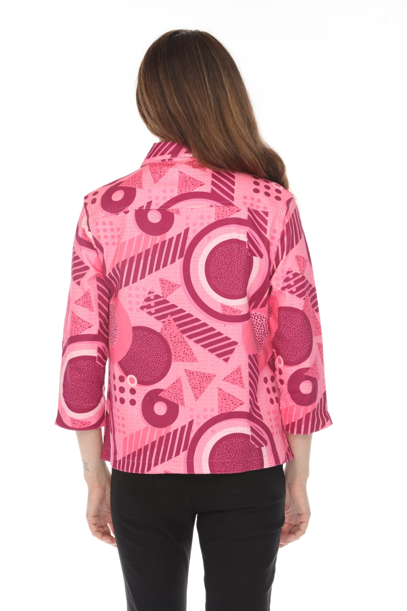 Pink Abstract 100 % Cotton Jacket