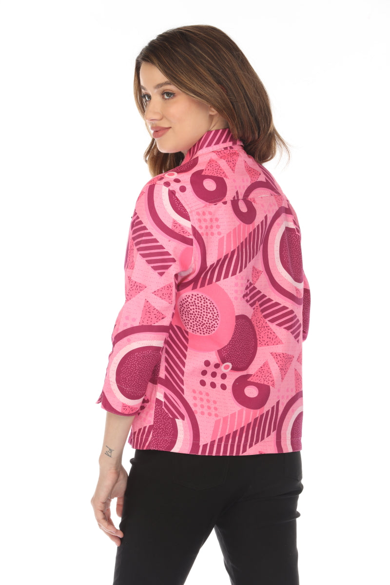 Pink Abstract 100 % Cotton Jacket