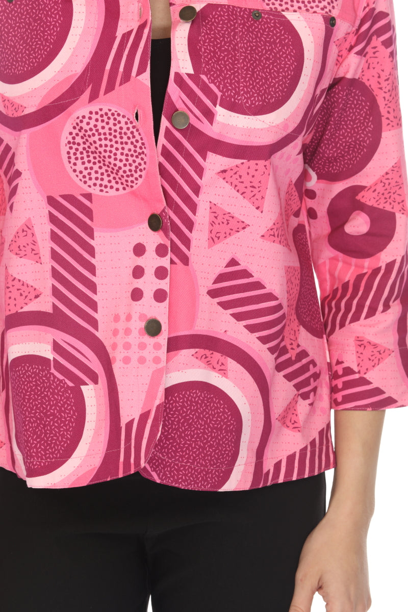 Pink Abstract 100 % Cotton Jacket