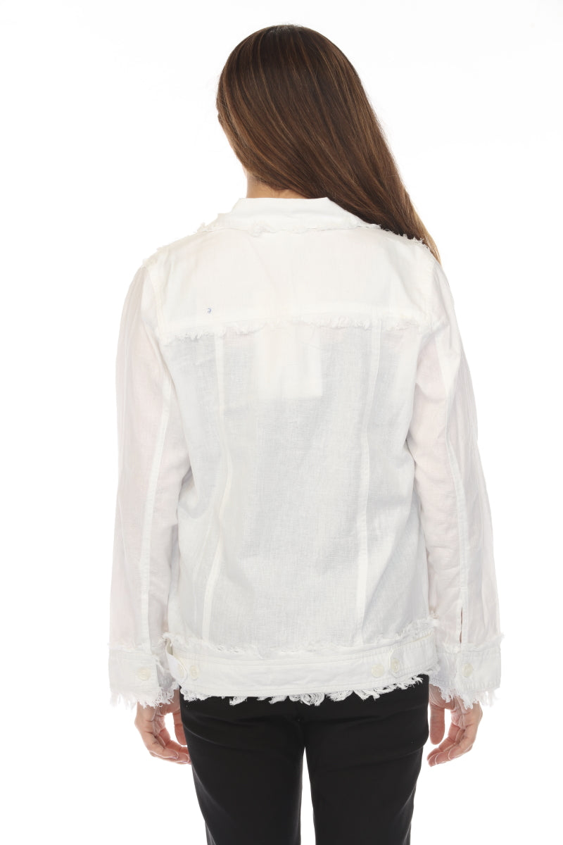 White Fringed 100% Cotton Jacket