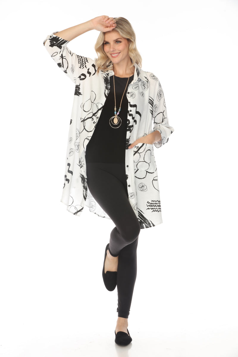 White and Black Abstract Light Jacket
