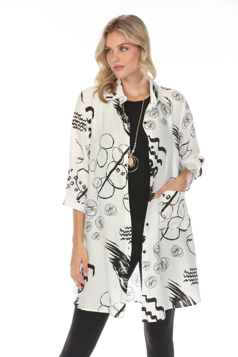 White and Black Abstract Light Jacket