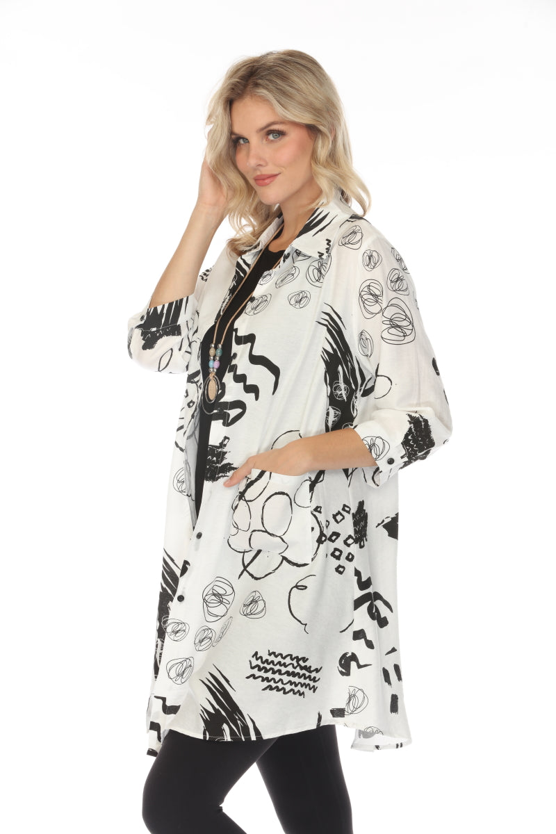 White and Black Abstract Light Jacket
