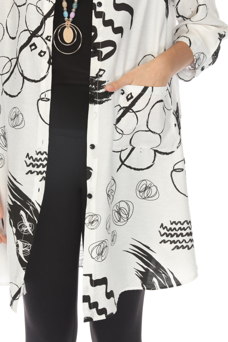 White and Black Abstract Light Jacket
