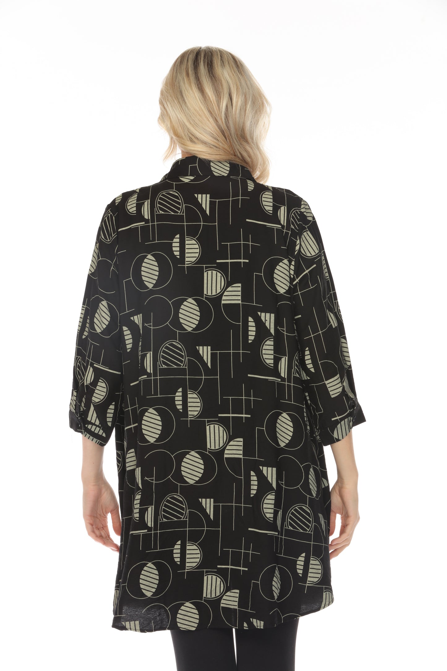 Black Abstract Collared Light Jacket