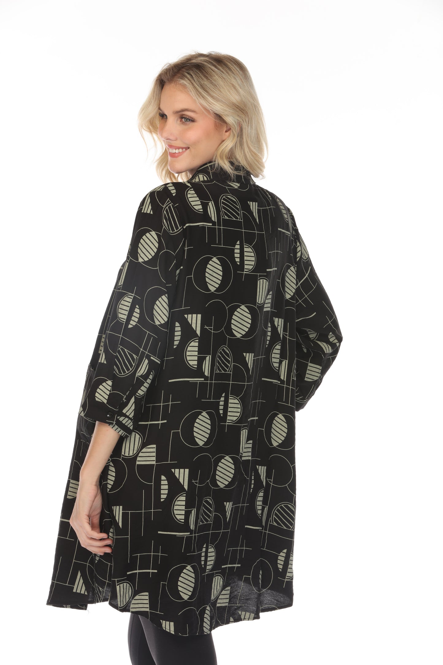 Black Abstract Collared Light Jacket