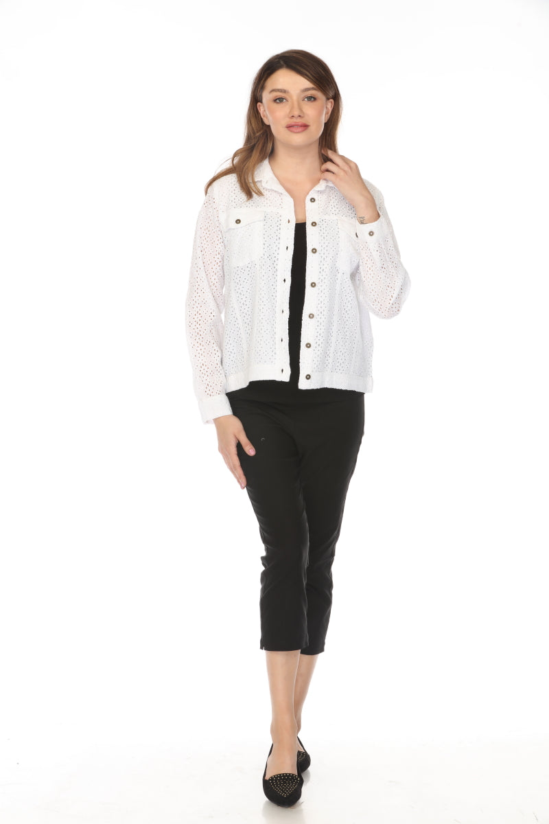 Textured Collared Jacket with Pockets