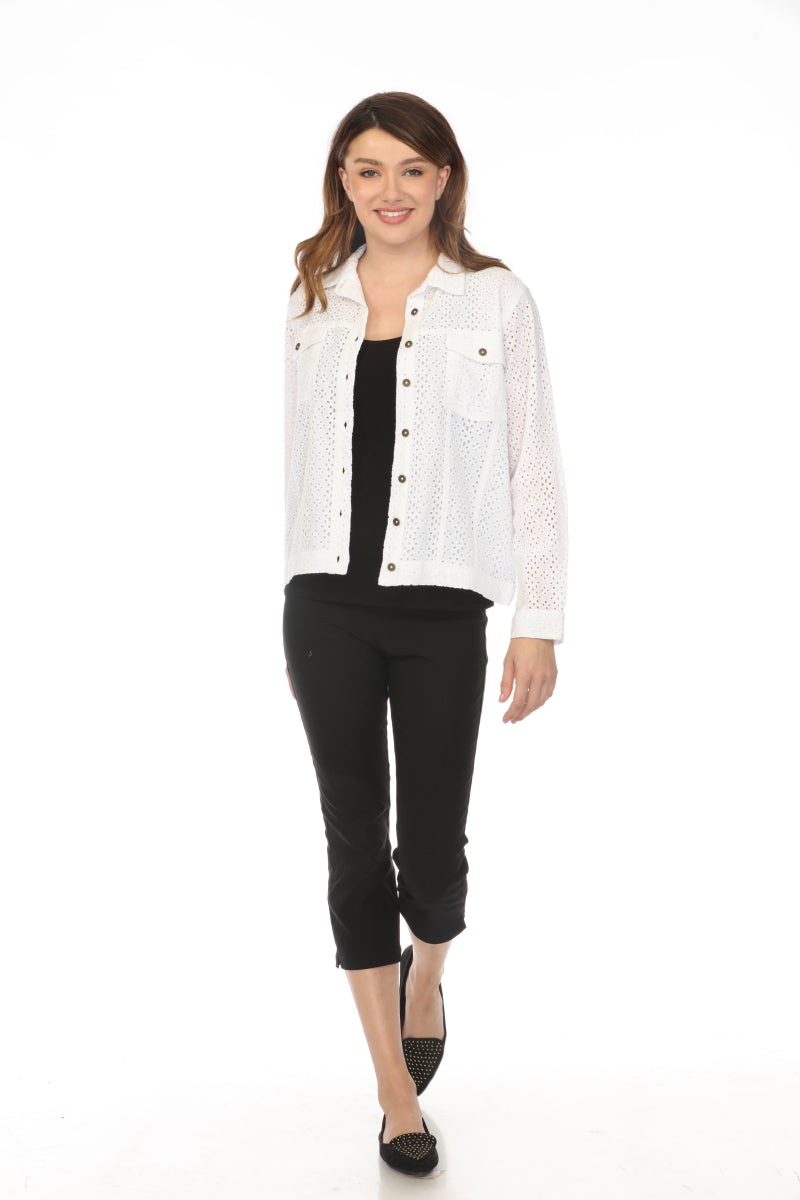 Textured Collared Jacket with Pockets