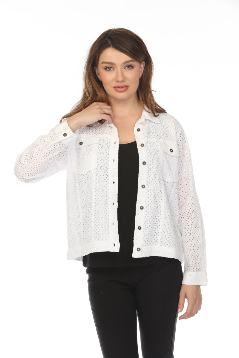 Textured Collared Jacket with Pockets