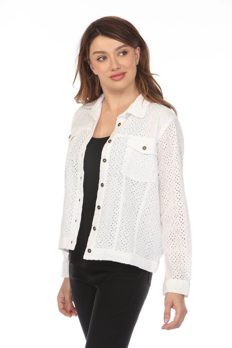 Textured Collared Jacket with Pockets
