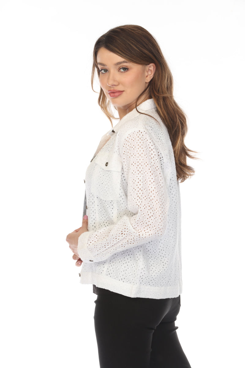 Textured Collared Jacket with Pockets